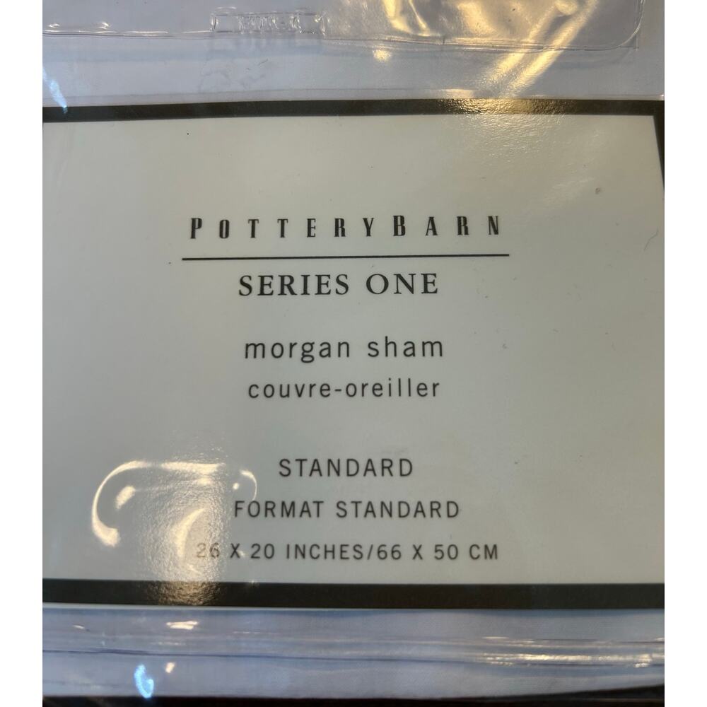 Pottery Barn Series One Morgan Standard Shams White & Brown Made in Italy *read* - Picture 3 of 10